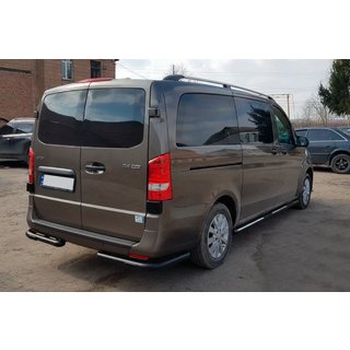 Задний уголковый защитный элемент AK003 Черный (нерж. сталь) Mercedes Vito/V-class W447 2014- гг. фото 2