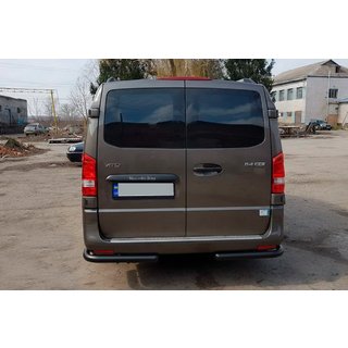 Задний уголковый защитный элемент AK003 Черный (нерж. сталь) Mercedes Vito/V-class W447 2014- гг. фото 3