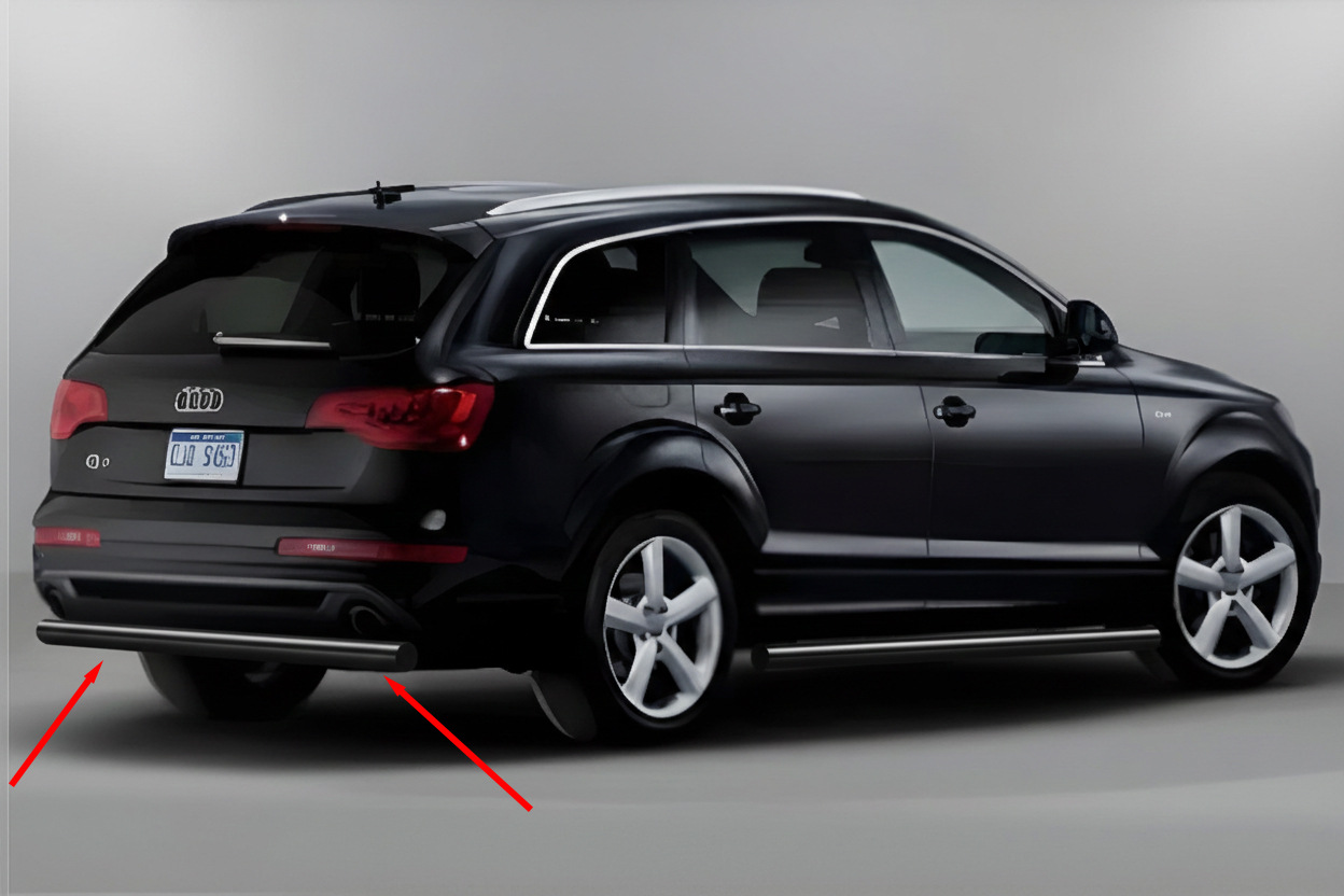 Задній захист AK002 Black (нерж) для Ауди Q7 2005-2015 рр