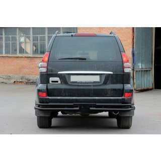 Задние двойные дуги AK003-1 Черный (2 шт., нерж. сталь) Toyota Land Cruiser Prado 120 2002-2009 гг. фото 2