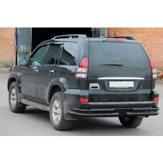 Задние двойные дуги AK003-1 Черный (2 шт., нерж. сталь) Toyota Land Cruiser Prado 120 2002-2009 гг. фото 3