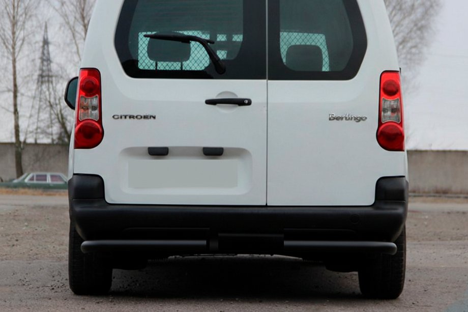 Citroen Berlingo 2008-2018 гг. Задние углы AK003 Черный (нерж. сталь) Фото 1