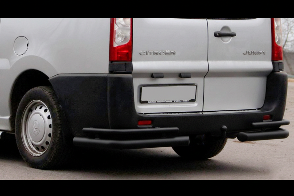 Задні кути Double Black (2 шт., нерж.) для Citroen Jumpy 2007-2017 рр