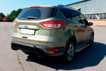 Ford Kuga/Escape 2013-2019 гг. Задняя дуга AK007 Черная (нерж. сталь) фото 1