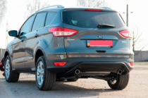 Ford Kuga/Escape 2013-2019 гг. Задняя дуга AK007 Черная (нерж. сталь) фото 6