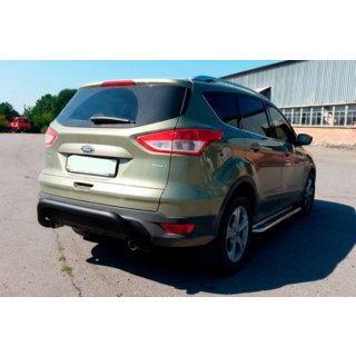 Задняя дуга AK007 Черная (нерж. сталь) Ford Kuga/Escape 2013-2019 гг. фото 1