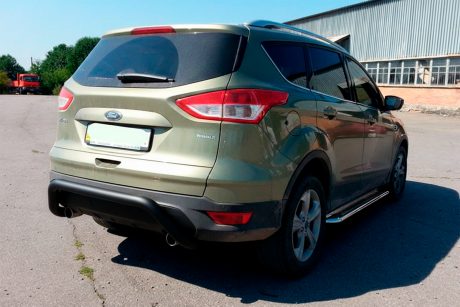 Ford Kuga/Escape 2013-2019 гг. Задняя дуга AK007 Черная (нерж. сталь) Image