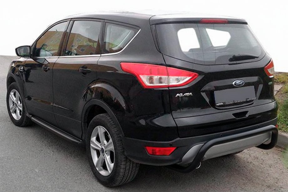 Ford Kuga/Escape 2013-2019 гг. Задняя дуга AK007 Черная (нерж. сталь) Фото 5