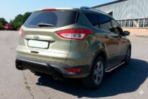 Ford Kuga 2008-2013 гг. Задняя дуга AK007 Черная (нерж. сталь) фото 7