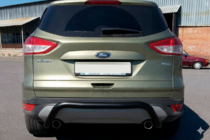Ford Kuga 2008-2013 гг. Задняя дуга AK007 Черная (нерж. сталь) фото 3
