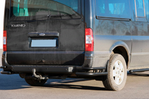 Ford Transit 2000–2014 гг. Задние Углы AK003-Double Black (Нержавейка) фото 1