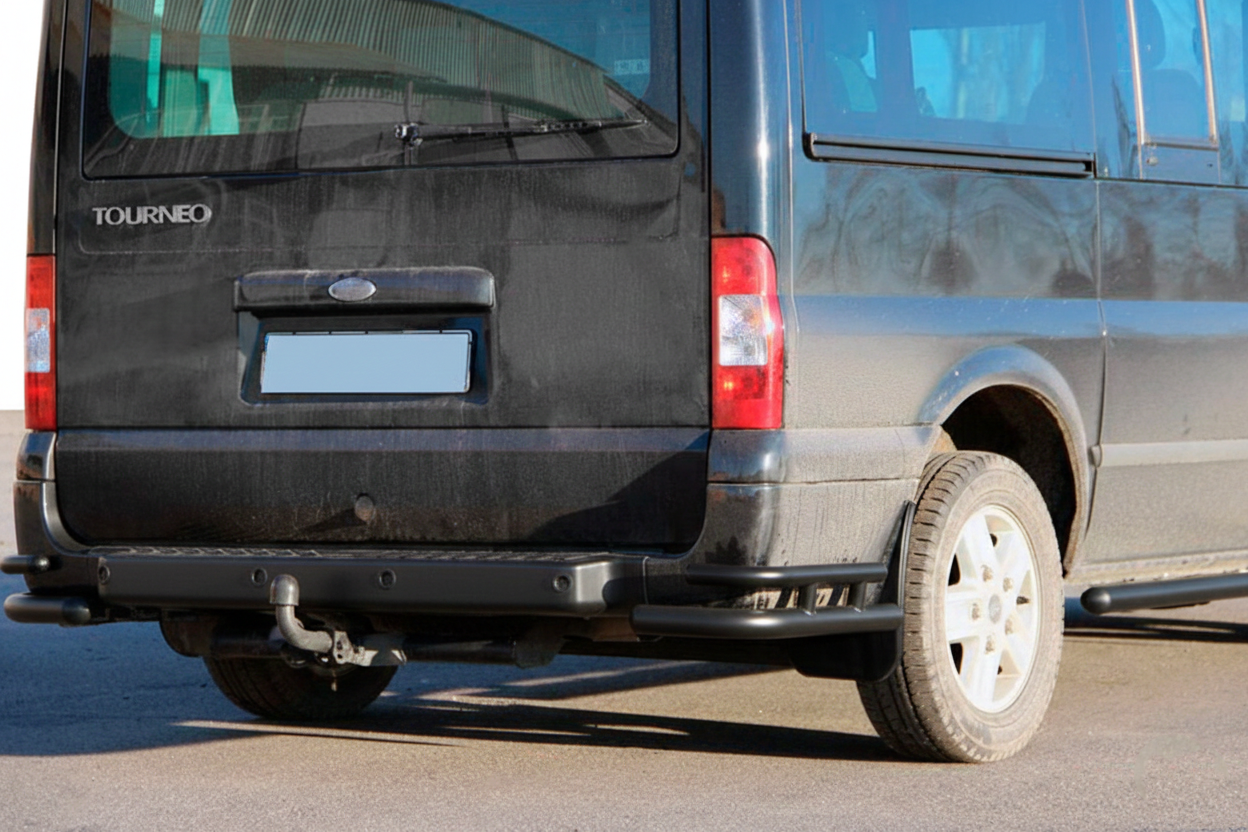 Задні куточки AK003-Double Black (нерж.) для Ford Transit 2000-2014 рр