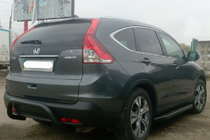 Honda CRV 2012-2016 гг. Задняя дуга AK007 Черная (нерж. сталь) фото 2