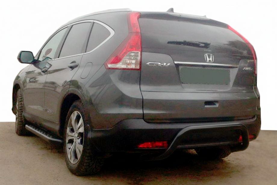 Honda CRV 2012-2016 гг. Задняя дуга AK007 Черная (нерж. сталь) Image