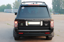 Range Rover III L322 2002-2012 гг. Задняя двойная дуга AK002 Черная (нержавеющая сталь) фото 2