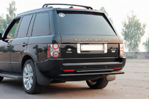 Range Rover III L322 2002-2012 гг. Задняя двойная дуга AK002 Черная (нержавеющая сталь) фото 1