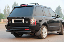 Range Rover III L322 2002-2012 гг. Задняя двойная дуга AK002 Черная (нержавеющая сталь) фото 3