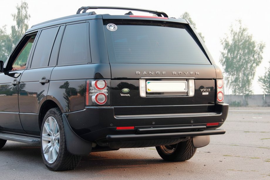 Range Rover III L322 2002-2012 гг. Задняя двойная дуга AK002 Черная (нержавеющая сталь) Фото 1