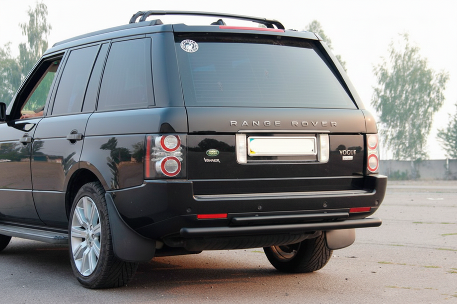 Range Rover III L322 2002-2012 гг. Задняя двойная дуга AK002 Черная (нержавеющая сталь) Image