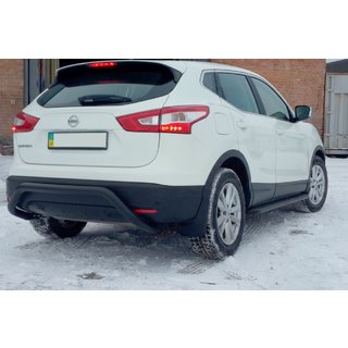 Задняя дуга AK007-1 Черная (Нержавейка) Nissan Qashqai 2014-2021 гг. фото 1