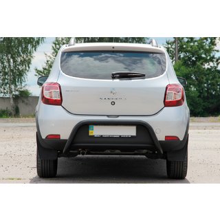 Задняя дуга AK007 Черная (нерж. сталь) Renault Sandero 2013-2022 гг. фото 1