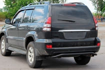Toyota Land Cruiser Prado 120 2002-2009 гг. Задняя защита AK008 Черный фото 5