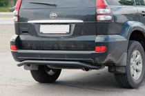 Toyota Land Cruiser Prado 120 2002-2009 гг. Задняя защита AK008 Черный фото 6
