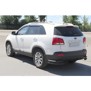 Задние двойные угловые дуги AK003-Двойной Black (нерж.) Kia Sorento II XM 2009-2014 гг. фото 4