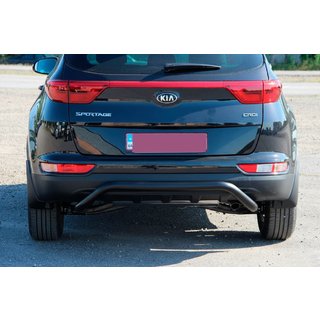 Задняя защита AK007 Черная (нержавейка) Kia Sportage 2015-2021 гг. фото 2