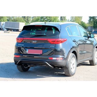 Задняя защита AK007 Черная (нержавейка) Kia Sportage 2015-2021 гг. фото 1