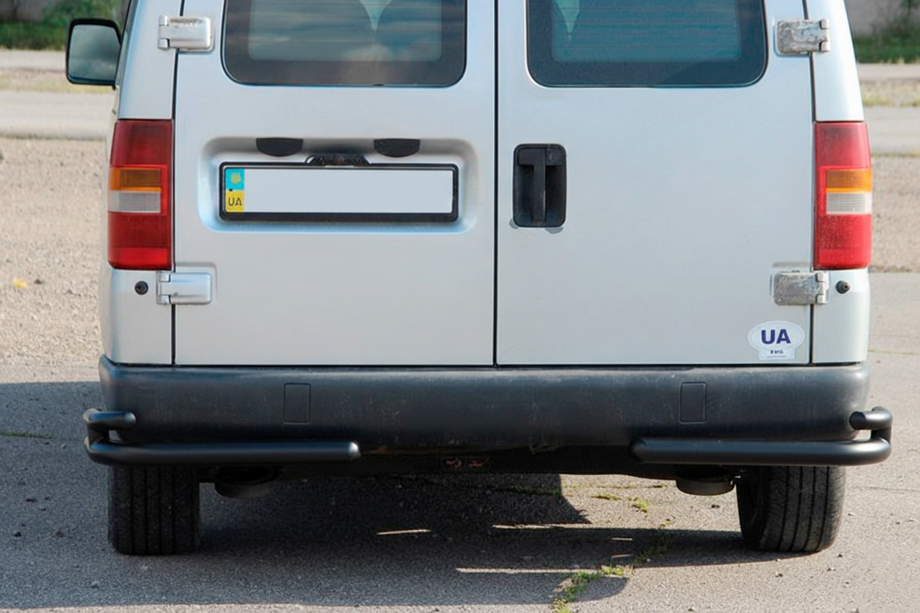 Fiat Scudo 1996-2007 гг. Задние двойные уголки AK003 Double Black (нерж) Image