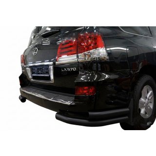 Задние Двойные Углы Black (Нержавейка) Lexus LX570/450d 2008-2022 гг.