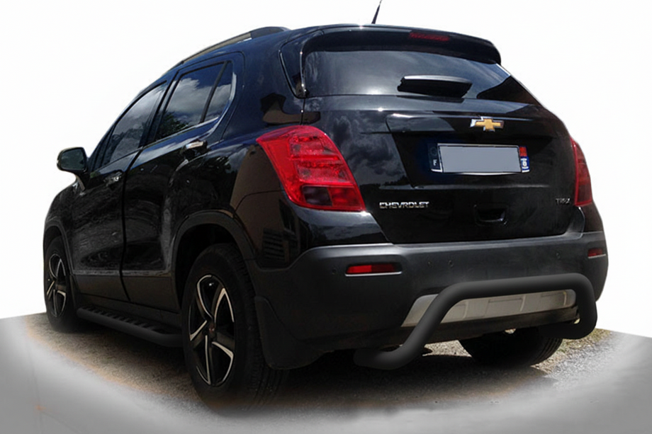 Chevrolet Trax 2012-2023 гг. Задняя дуга AK007 Черная (нерж. сталь) Image