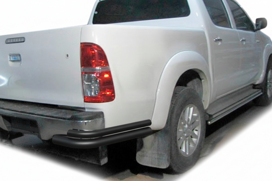 Toyota Hilux 2006-2015 гг. Задние Углы AK003-Двойные Black (Нержавейка) Image