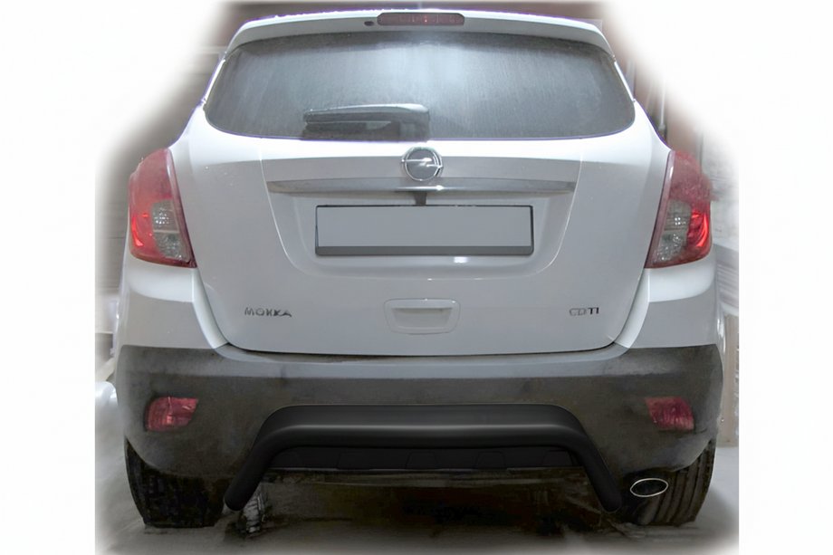 Opel Antara 2006-2017 гг. Задняя дуга AK007-2 Черная (нерж. сталь) Image