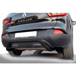 Задняя защита AK007 Черная (нержавейка) Renault Kadjar 2015-2022 гг. фото 1