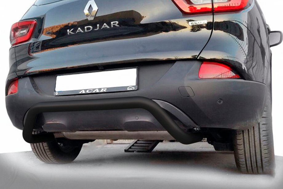Renault Kadjar 2015-2022 гг. Задняя защита AK007 Черная (нержавейка) Фото 1
