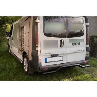Задняя защита AK006 Черный (нерж. сталь) Nissan Primastar 2002-2014 гг. фото 2
