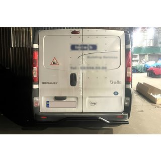 Задняя защита AK006 Черный (нерж. сталь) Nissan Primastar 2002-2014 гг. фото 3