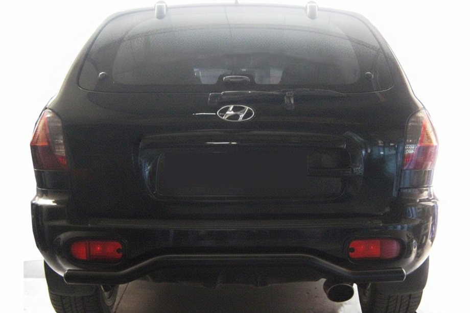 Hyundai Santa Fe 1 2000-2006 гг. Задняя дуга AK004 Черная (Нержавейка) Фото 1