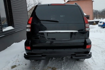 Toyota Land Cruiser Prado 120 2002-2009 гг. Задние Двойные Дуги AK003-2 Черные (2 шт., Нержавейка) фото 2