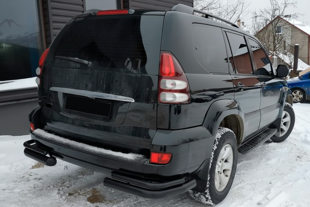 Задні подвійні куточки AK003-2 Black (2 шт., нерж) для Toyota Land Cruiser Prado 120 2002-2009 рр