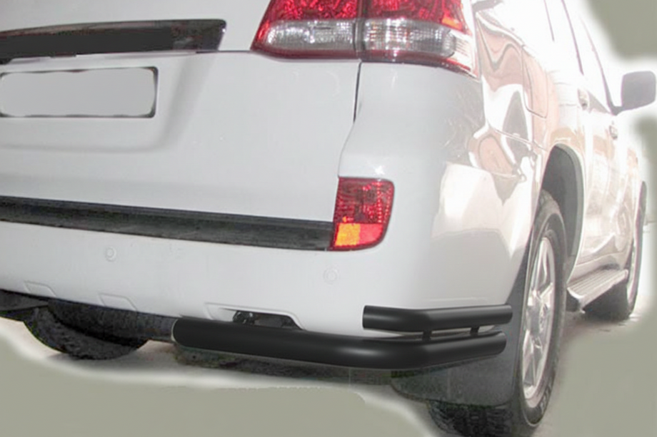 Toyota Land Cruiser 200 2007-2021 гг. Задние угловые дуги AK003-Double Black (2 шт., нерж. сталь) Image