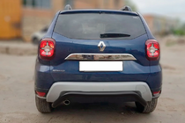 Renault Duster 2018-2024 гг. Задняя защита AK007 Черная (нерж. сталь) фото 2