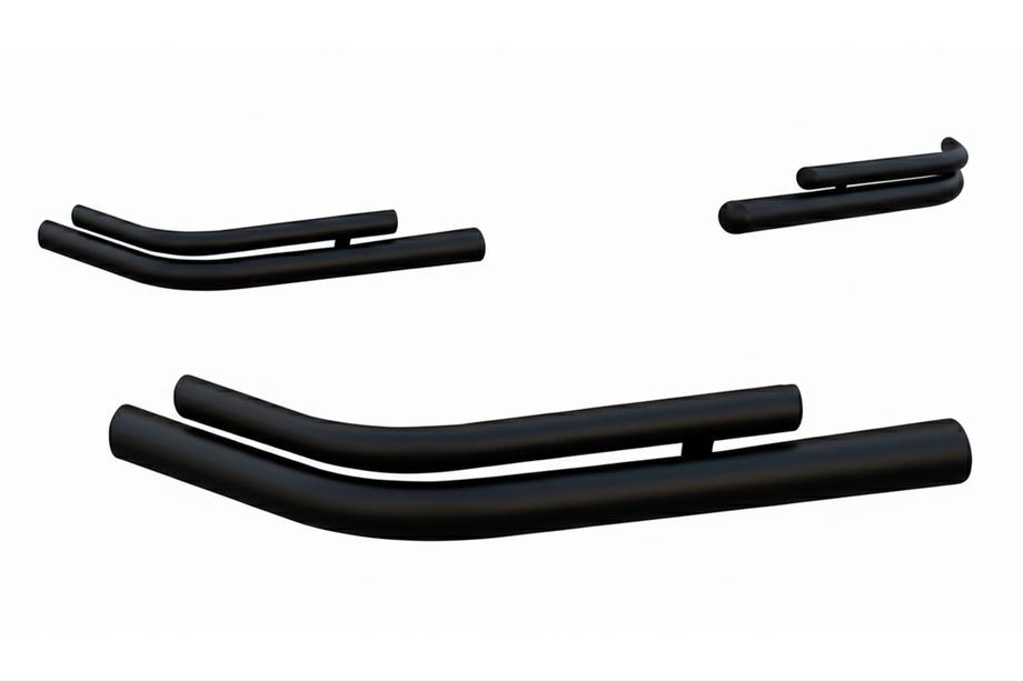 Volkswagen Caddy 2004-2010 гг. Задние двойные уголки AK003-double Черный (2 шт., нержавейка) Image