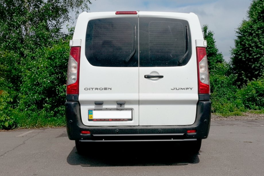 Fiat Scudo 2007-2015 гг. Задняя двойная дуга AK002 Черная (нержавеющая сталь) Фото 3