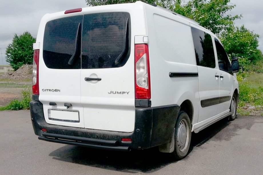 Fiat Scudo 2007-2015 гг. Задняя двойная дуга AK002 Черная (нержавеющая сталь) Фото 2