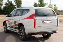 Mitsubishi Pajero Sport 2015- гг. Задняя защита AK005 Черный (нерж. сталь) фото 2
