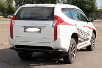 Mitsubishi Pajero Sport 2015- гг. Задняя защита AK005 Черный (нерж. сталь) фото 3