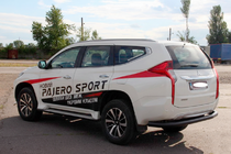 Mitsubishi Pajero Sport 2015- гг. Задняя защита AK005 Черный (нерж. сталь) фото 5